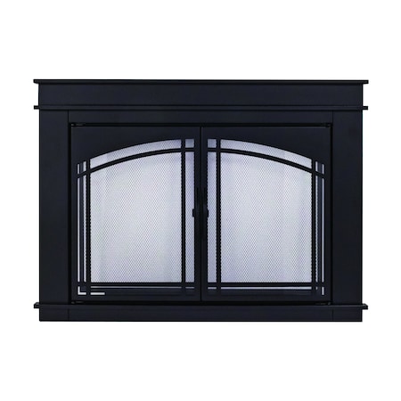 Fireplace Glass Doors Fenwick Large Black FN-5702BL